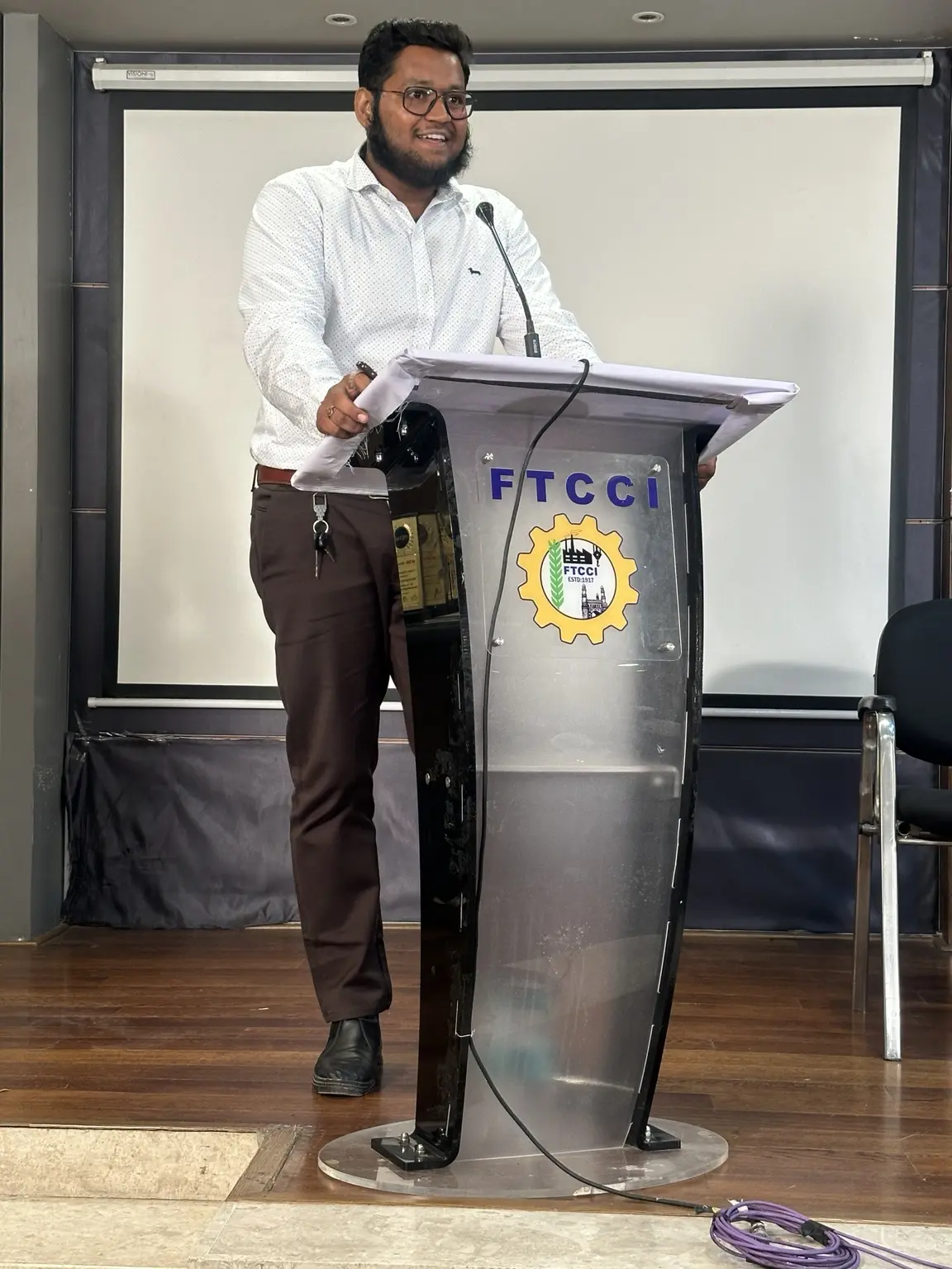 Mohd Abu Sayeed hosting SD HUB ASCEND 2026 at the podium