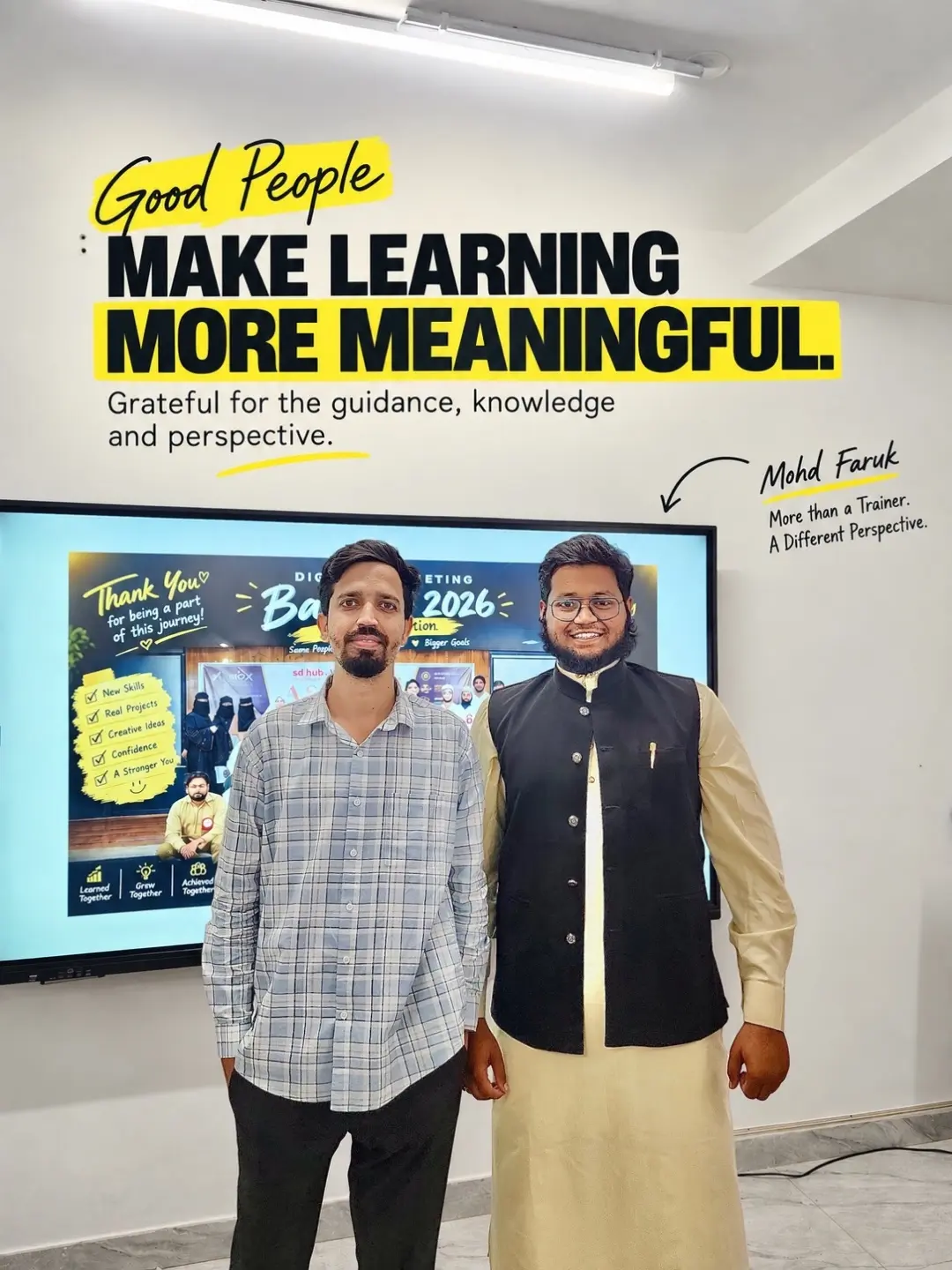 Mohd Abu Sayeed with digital marketing trainer Mohd Faruk Sahab